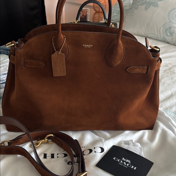 Coach empire 40 brown suede !!! NEW - Picture 1 of 12